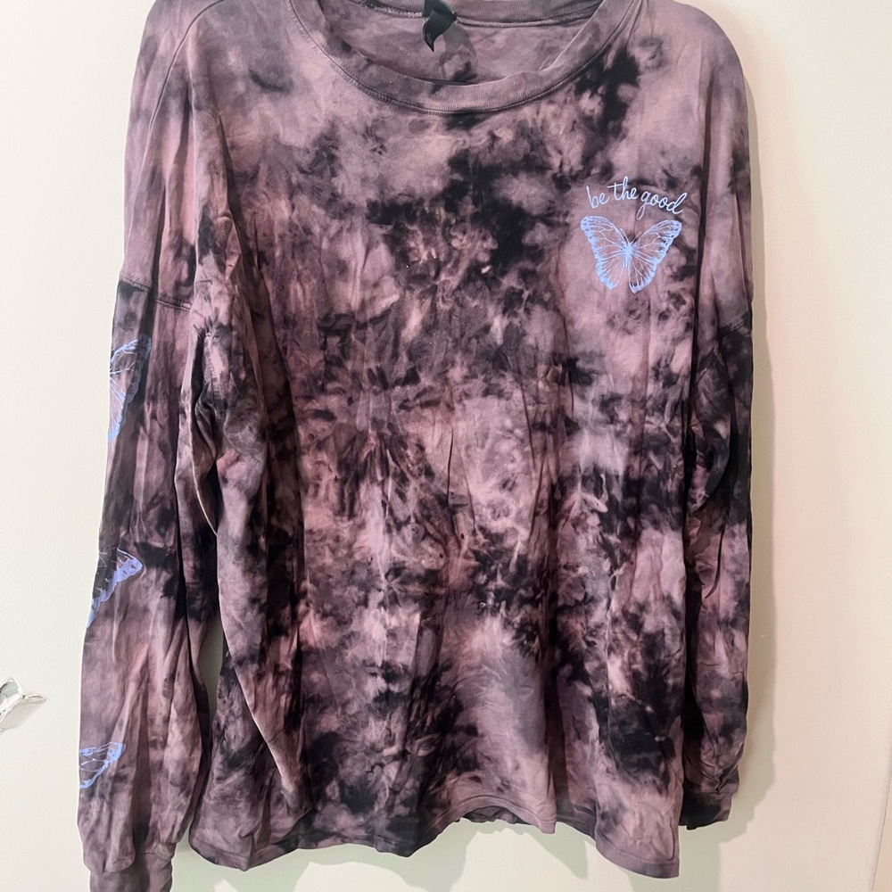 Wild Fable Purple Tie-Dye Long Sleeve Top